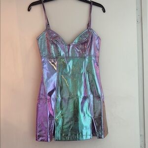 Nasty Gal Holographic Mini Dress